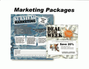 Survival Marketing and Deal of the Week. Used online and in the newsletter.